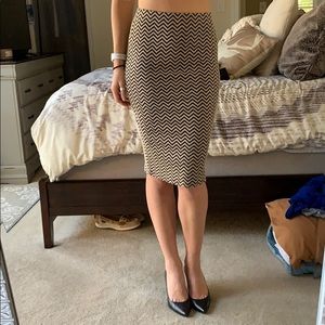 Celine chevron pencil skirt